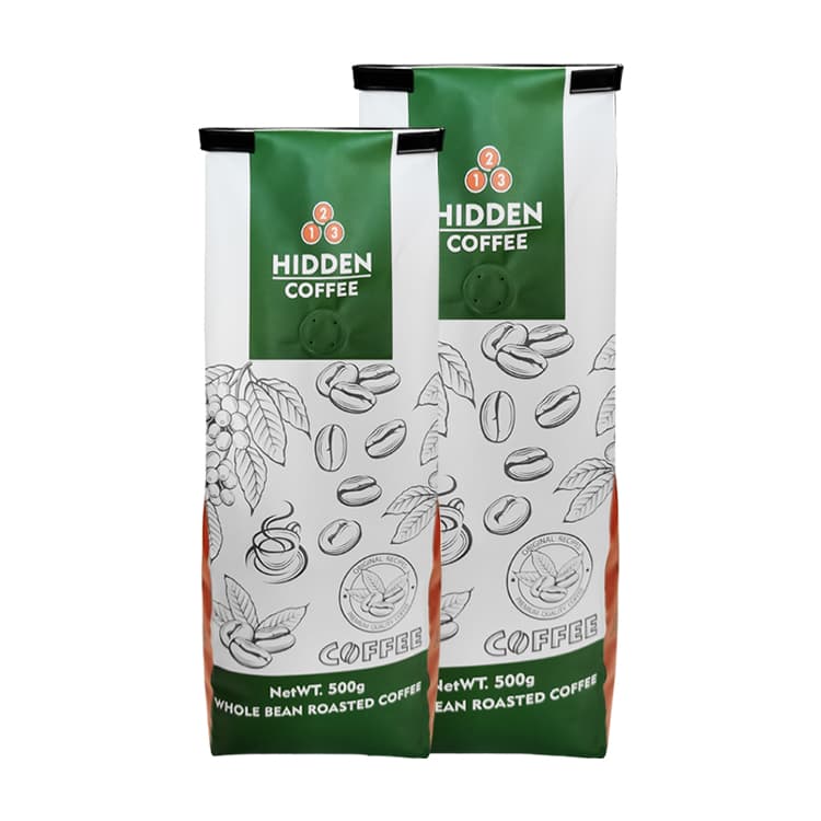 Hidden Coffee packaging in a side-gusset pouch