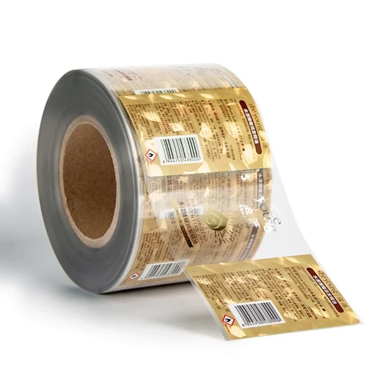 Printed packaging film supplied in rolls